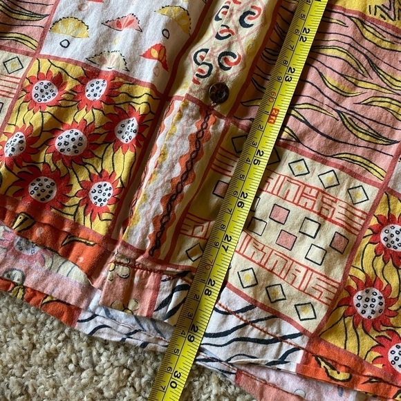 Banks Journal Men’s Crafted Woven Short Sleeve Patchwork Button Down Shirt Sz XL - Picture 8 of 9